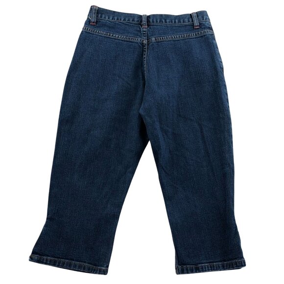 Womens Capri Jeans Size 14 S Casual Cropped Classic Blue Denim Summer Mid Rise - Picture 2 of 11